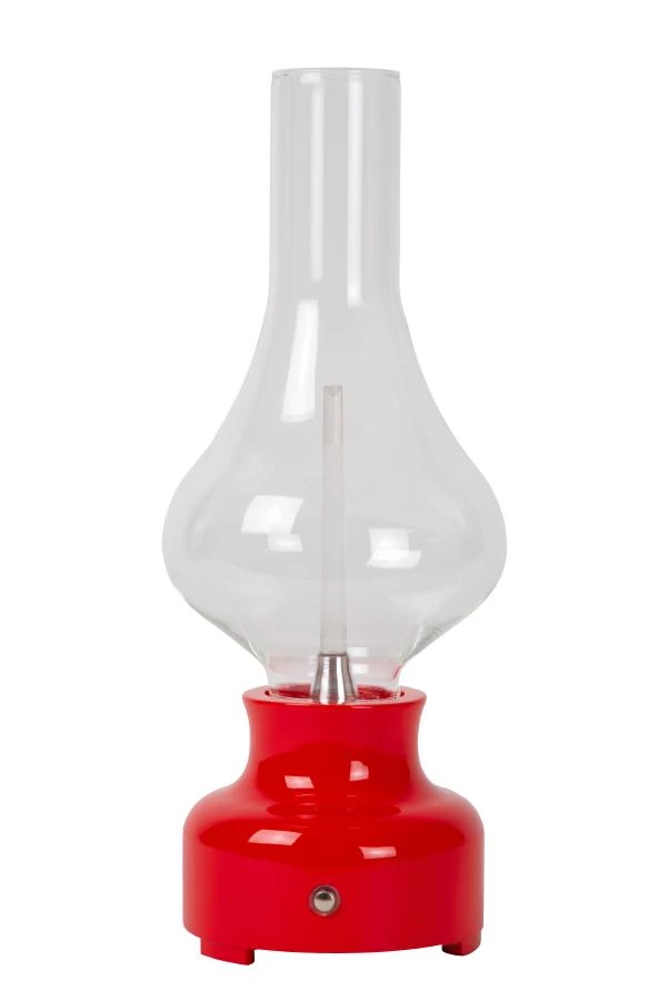 Lucide JASON - Rechargeable Table lamp - Battery pack - Ø 12 cm- LED 3 StepDim - 1x2W 3000K - Red - turned off